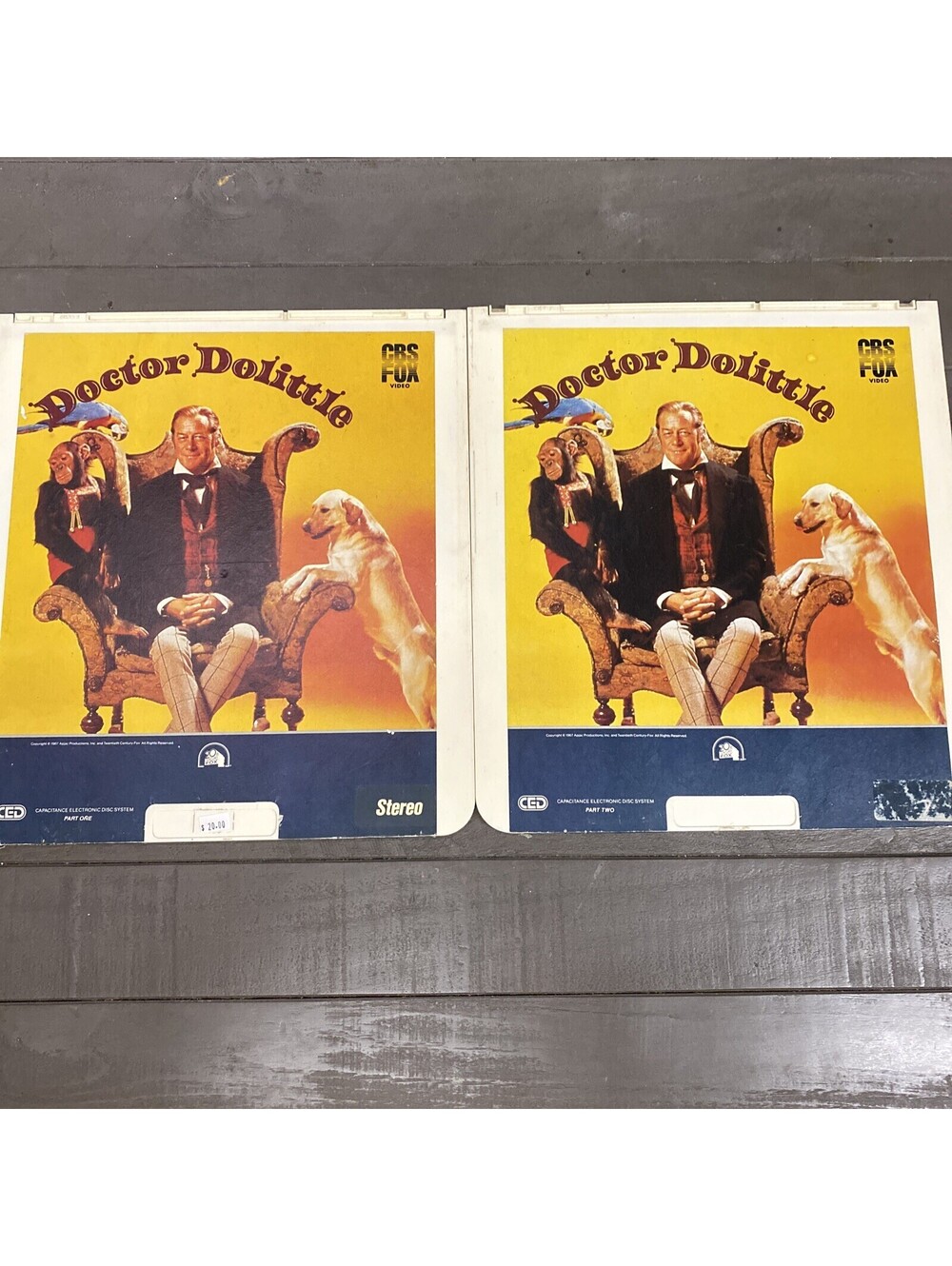 Vintage SelectaVision "Doctor Dolittle Parts 1 & 2" Two Classic CED Video Discs
